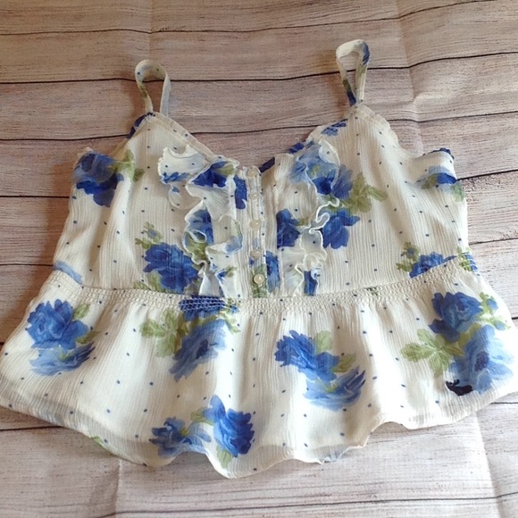 abercrombie kids Other - Abercrombie Kids white tank with blue flowers.